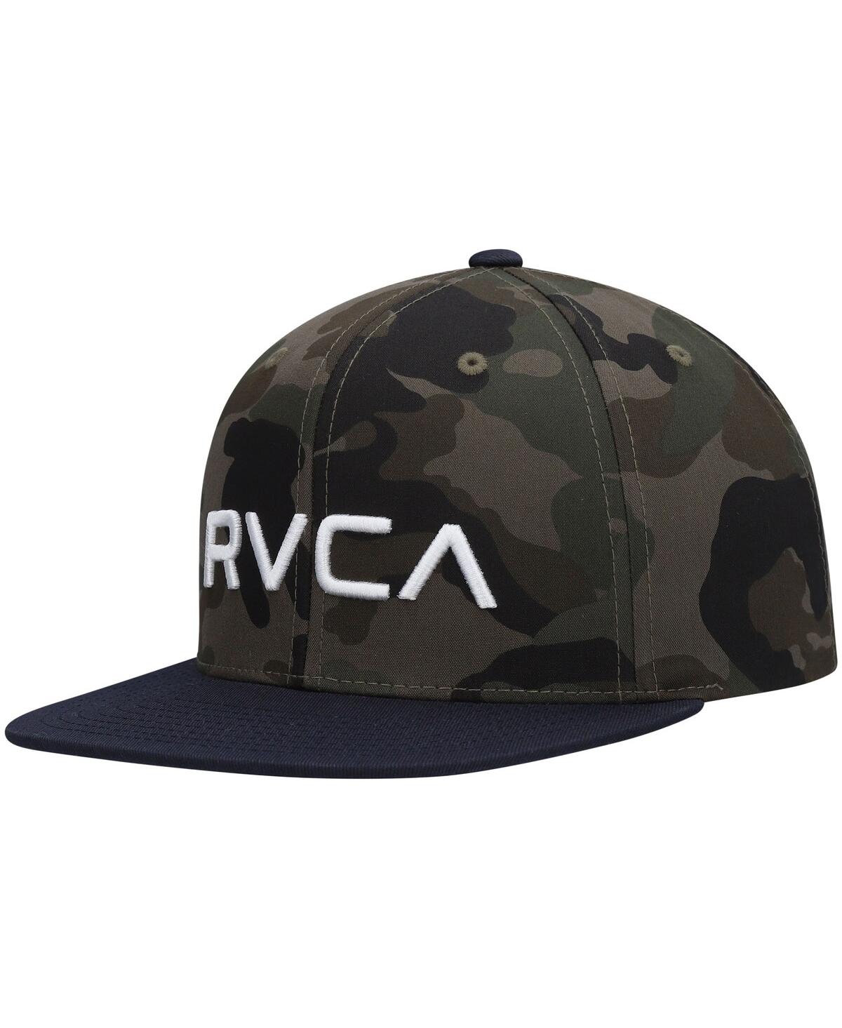 Rvca Kids' Big Boys And Girls  Camo, Navy Twill Snapback Hat In Camo,navy