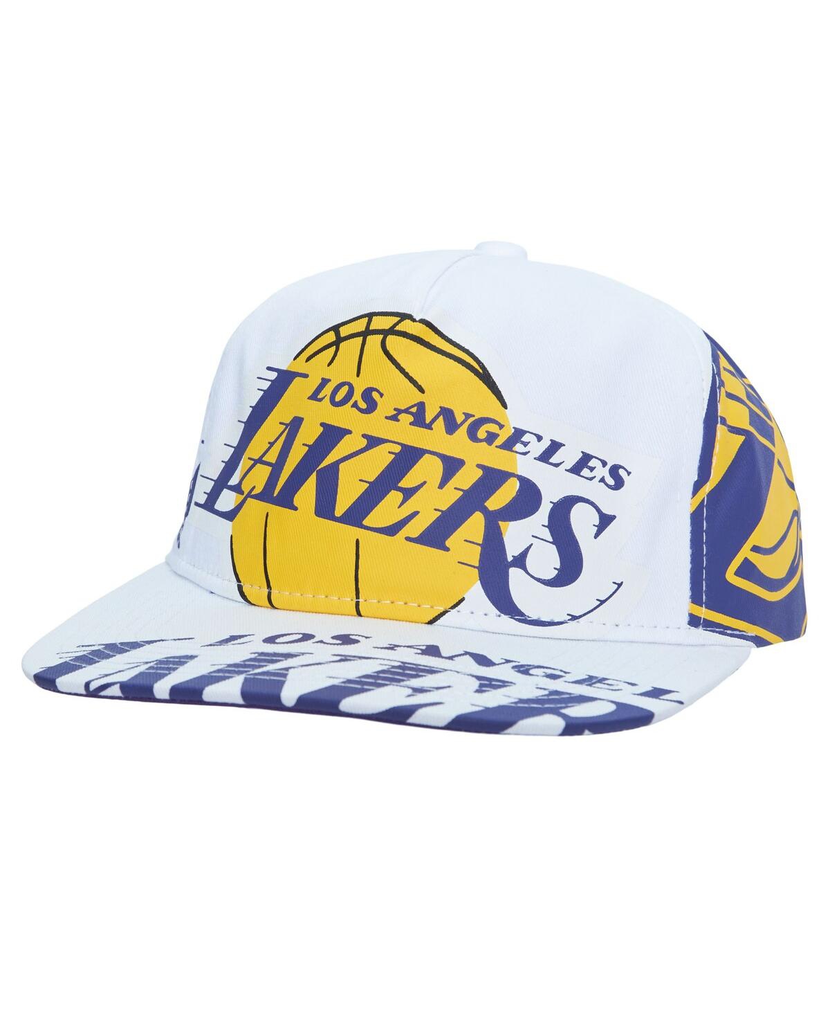 Shop Mitchell & Ness Men's  White Los Angeles Lakers Hardwood Classics In Your Face Deadstock Snapback Hat