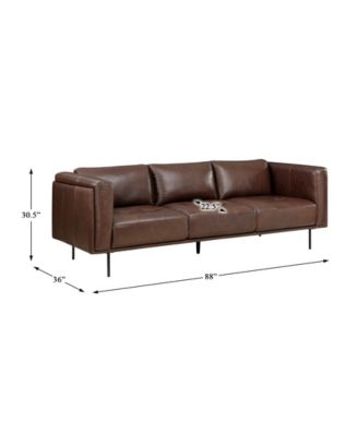 White Label Solaris 88" Leather Sofa