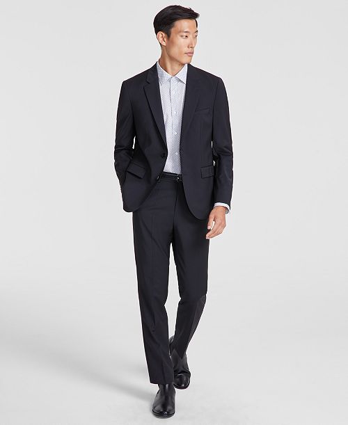 alfani HUGO by Hugo Boss Men's Modern-Fit Wool-Blend Suit Men's Fashion & Accessories