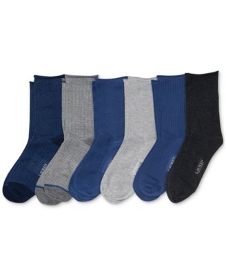 Women's 6-Pk. Patterned Roll-Top Crew Socks