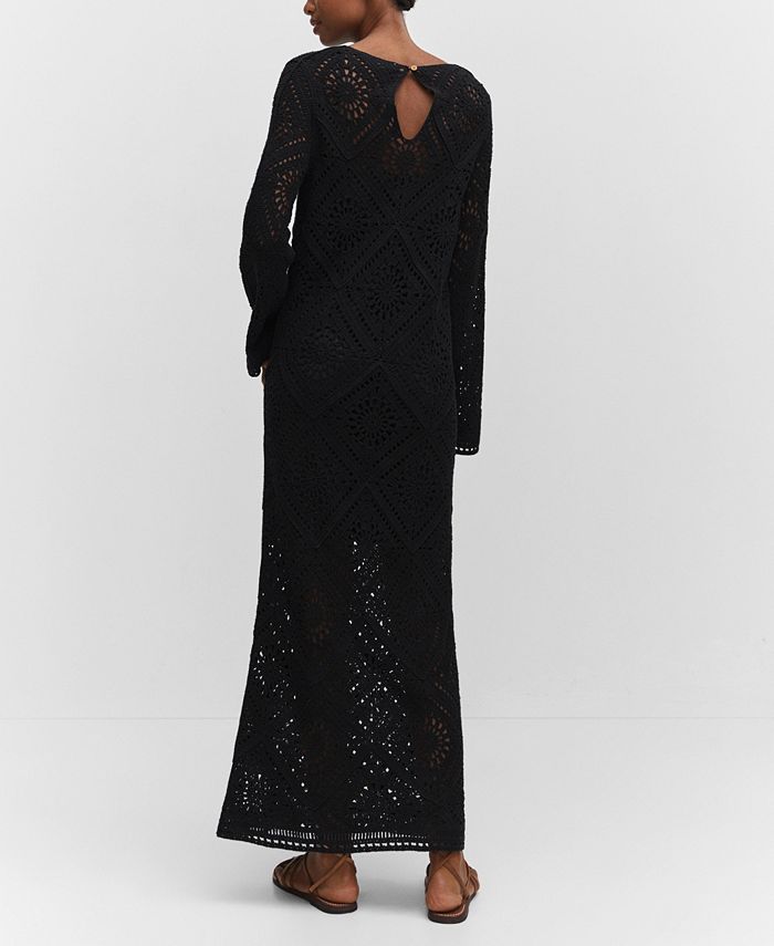 MANGO Women's Flared Sleeve Crochet Dress Macy's
