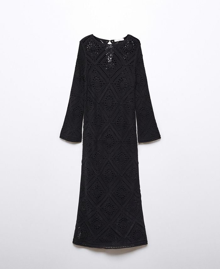 MANGO Women's Flared Sleeve Crochet Dress Macy's
