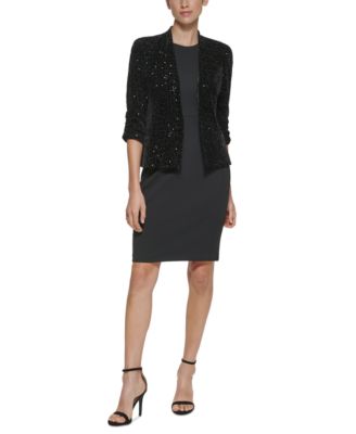 Eliza J Sequinned Velvet Jacket