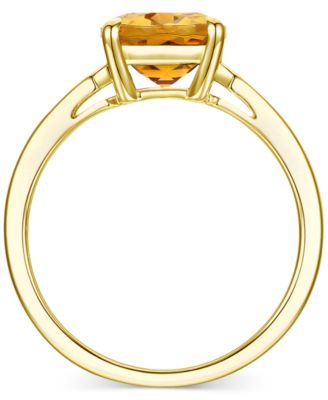 Amethyst (1-7/8 ct. t.w.) & Lab-Grown White Sapphire (1/10 ct. t.w.) Cushion Ring in 14k Gold-Plated Sterling Silver (Also in Additional Gemstones)