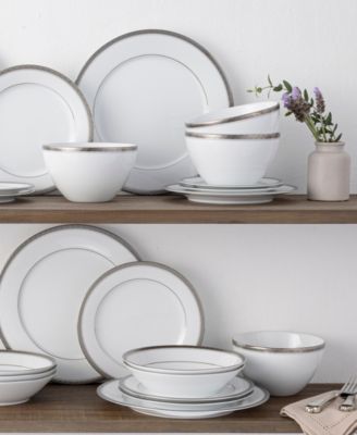 Charlotta Platinum 30-Piece Dinnerware Set, Service For 6
