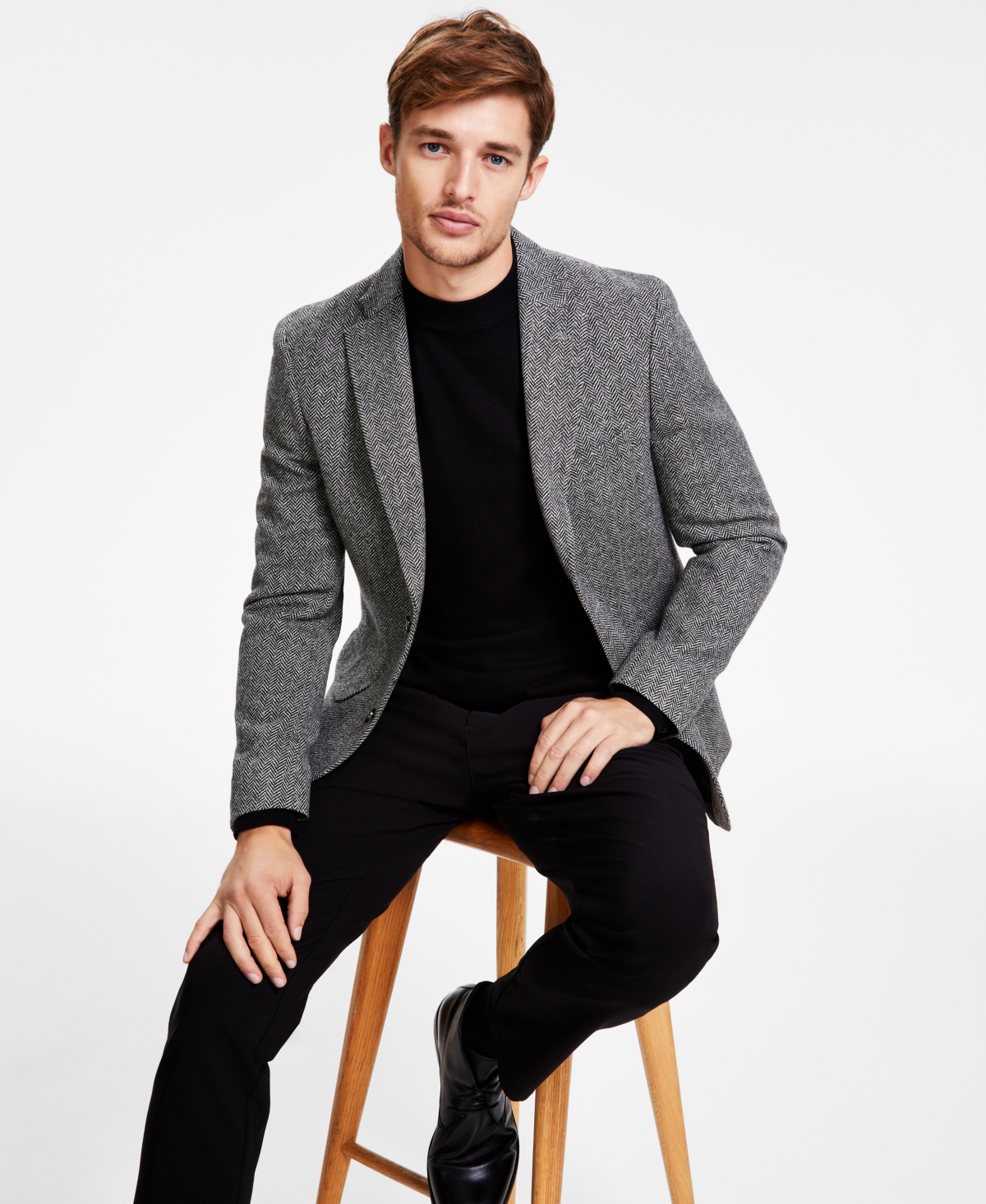 Tommy Hilfiger Men's Modern-fit All Wool Sport Coats In Black,white