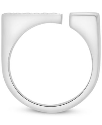 Diamond Open Square Ring (1/6 ct. t.w.) in 10k White Gold, Created for Macy's