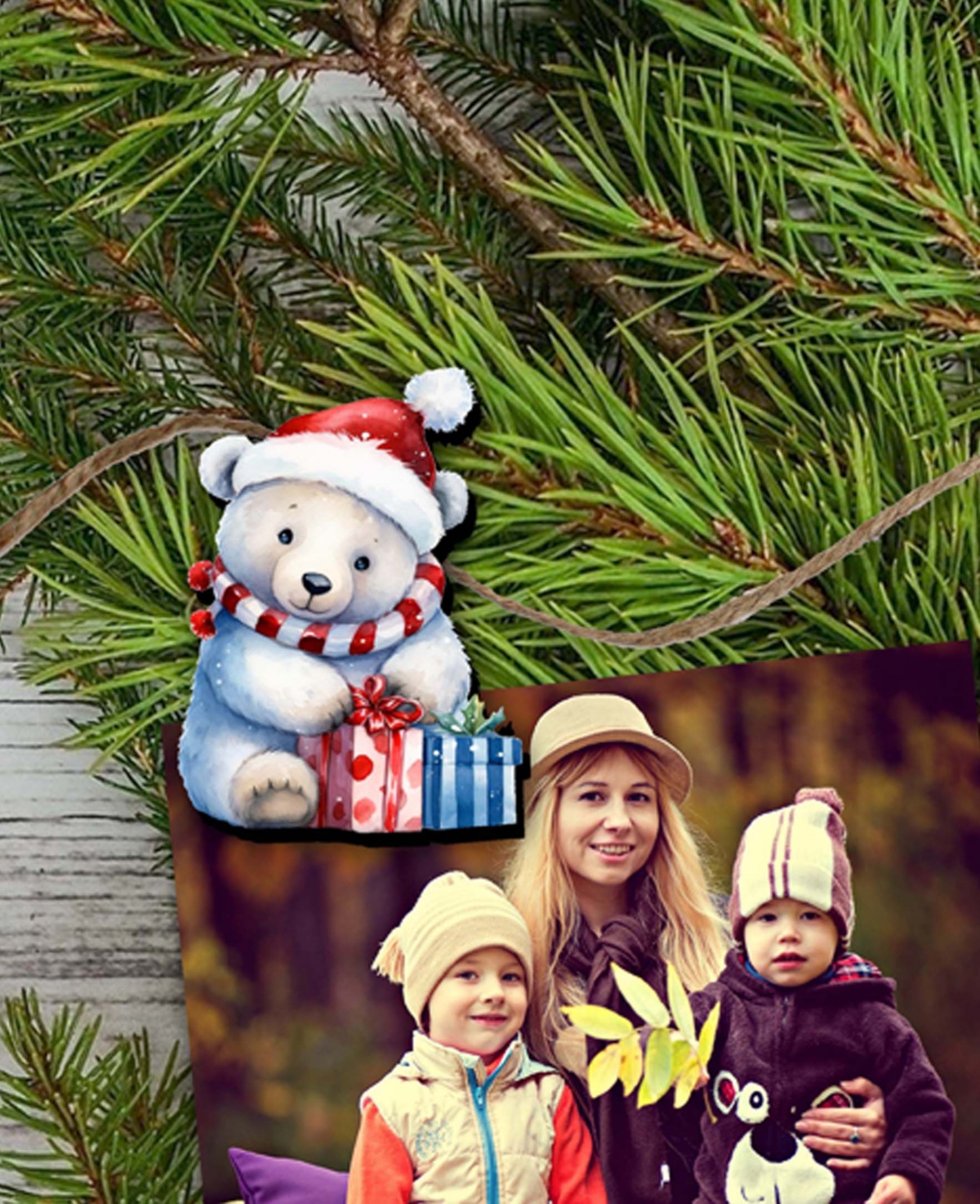 Designocracy Christmas Teddy Bear Christmas Wood Clip-on Ornaments Set Of 6 G. Debrekht In Multi Color