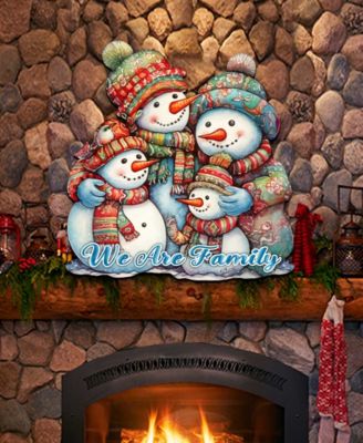 Snowman's Family Christmas Wooden Wall Decor Door Decor G. DeBrekht