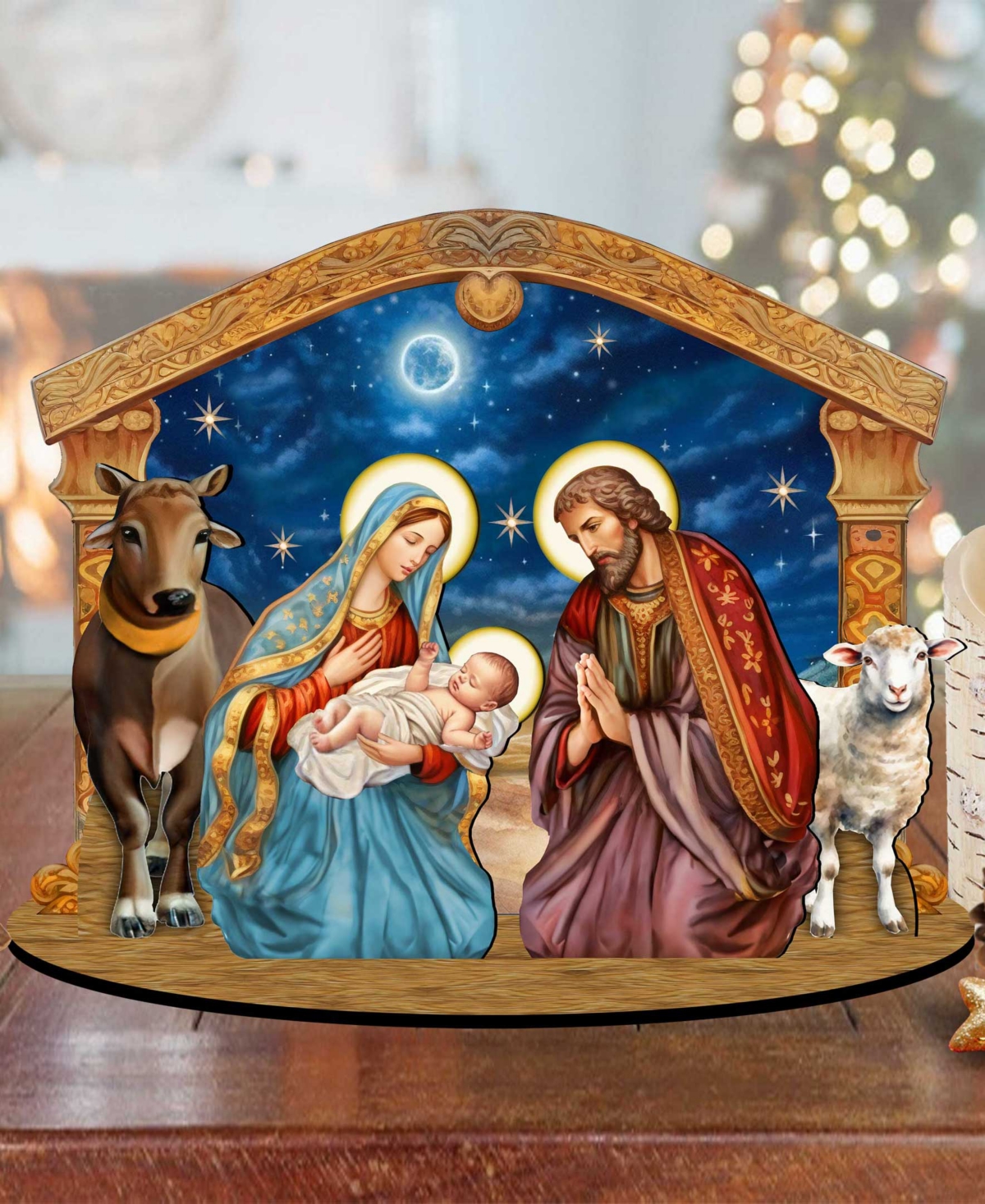 Designocracy Holy Family Nativity Scene Christmas Village 12" Mantel Decor G. Debrekht In Multi Color