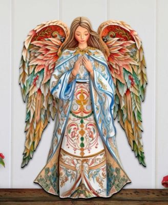 Elegant Angel of Hope Christmas Wooden Door Decor Door Hanger G. DeBrekht