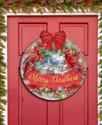 Merry Christmas Wooden Door Decor Welcome Sign Hanging Decoration G. DeBrekht