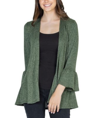 Women's Three Quarter Bell Sleeve Open Cardigan Jacket