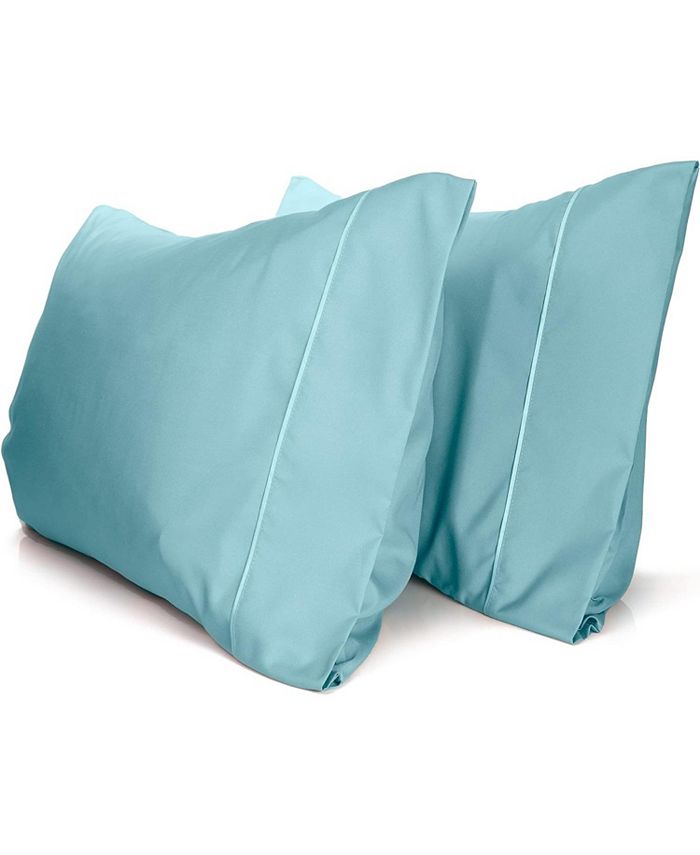 2PC Queen Rayon From Bamboo Solid Performance Pillowcase Set