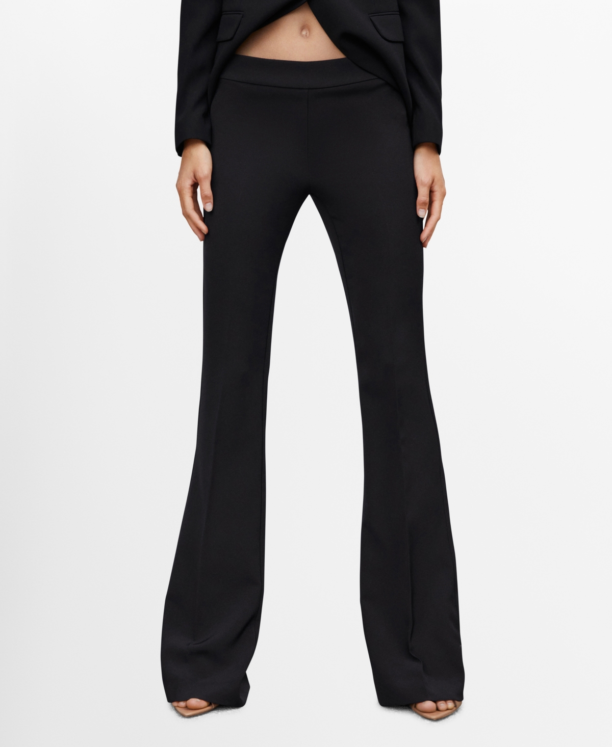 Shop Mango Women's Flared Pant Suit In Black