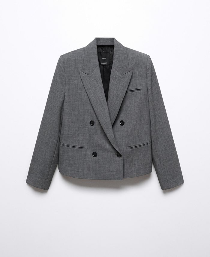MANGO Women's Short Double Breasted Blazer Macy's