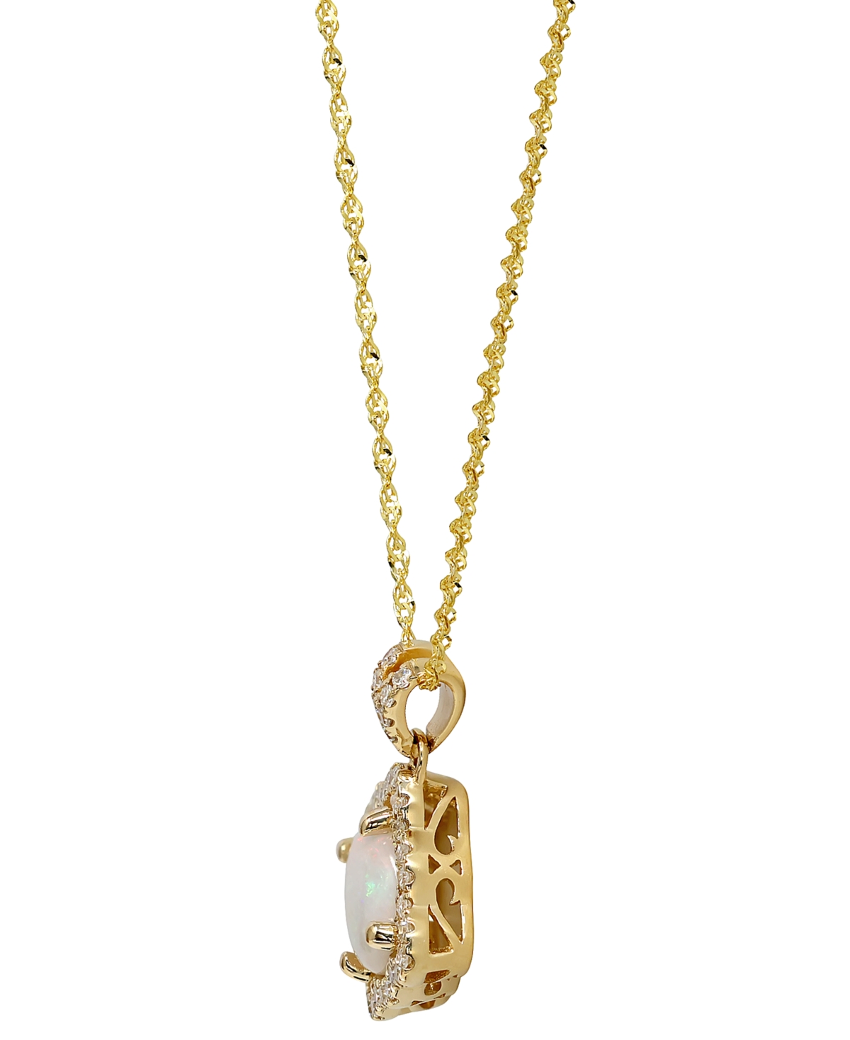 (5/8 ct. t.w.) & Diamond (1/6 ct. t.w.) Halo Pendant Necklace in 14k Gold, 16