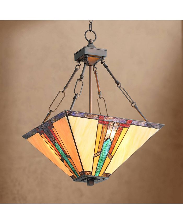 Robert Louis Tiffany Ranier Bronze Pendant Chandelier Lighting 16