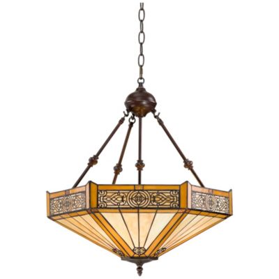 Stratford Bronze Pendant Chandelier 20 3/4" Wide Farmhouse Rustic Art Glass 3-Light Fixture for Dining Room House Kitchen Island