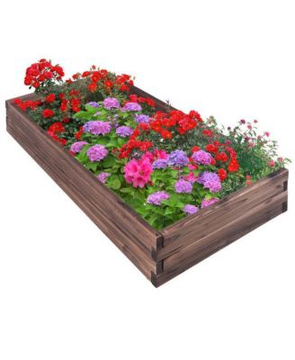 Raised Wooden Garden Bed Kit for Vegetables and Flowers