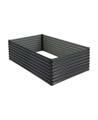 71 Inch Galvanized Metal Raised Garden Bed for Garden Backyard-Dark Grey