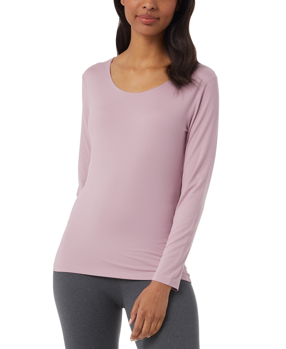 32 Degrees Women's Scoop-neck Long-sleeve Top In Mauve Shadow