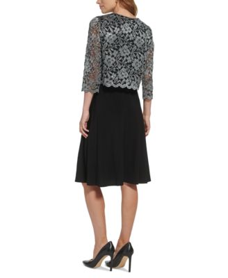 Ensemble Pantalon Et Veste Jessica Howard Taille 12 - Imprimé Animalier Noir - Polyester - Occasion Très Bon état