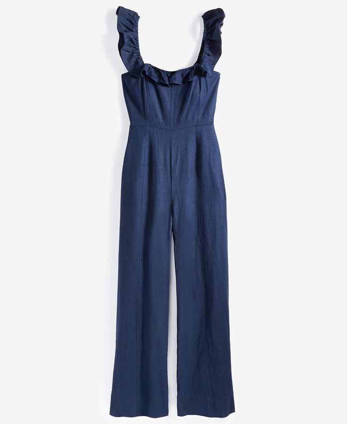 On 34th Women's Ruffle-Square-Neck Sleeveless Jumpsuit, Created for ...