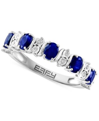 EFFY Collection - Emerald (1-1/20 ct. t.w.) & Diamond (1/20 ct. t.w.) Ring in Sterling Silver (Also in Ruby & Sapphire)