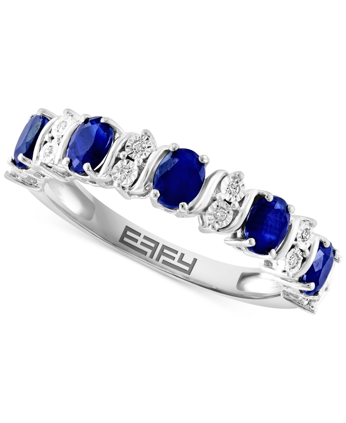 Effy Emerald (1-1/20 ct. t.w.) & Diamond (1/20 ct. t.w.) Ring in Sterling Silver (Also in Ruby & - Sapphire