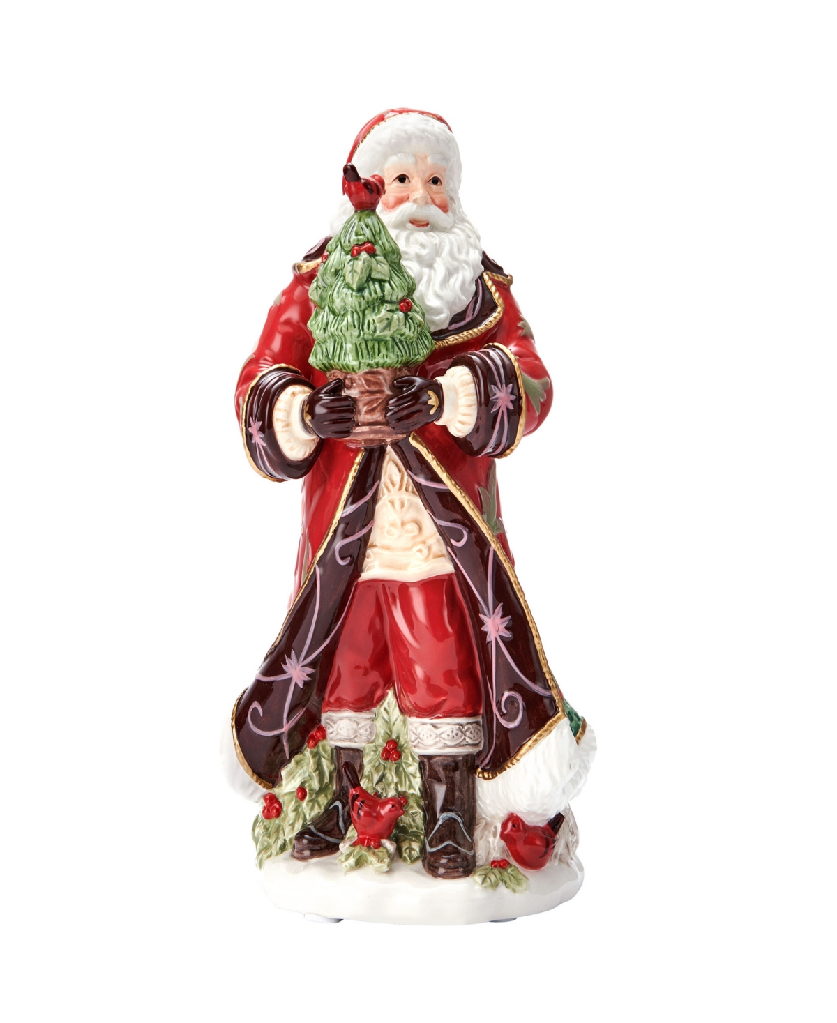 Fitz And Floyd Chalet Holiday Musical Santa, 10.75-in In Red