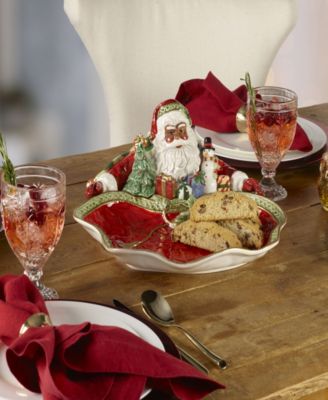 Holiday Home African American Santa Server, 13.5-in