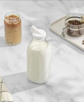 Glass Milk Bottles with Lids 32 oz