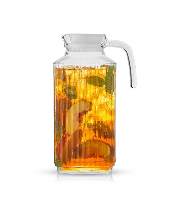 60 Ounces Glass Pitcher with Lid, Hot/Cold Water Jug, Juice and Iced Tea  Beverage Carafe
