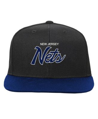 Big Boys and Girls Black New Jersey Nets Team Script Snapback Hat