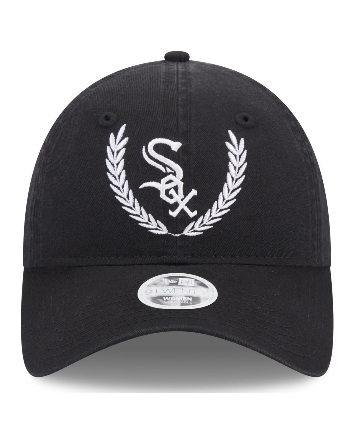 Shop New Era Women's  Black Chicago White Sox Leaves 9twenty Adjustable Hat