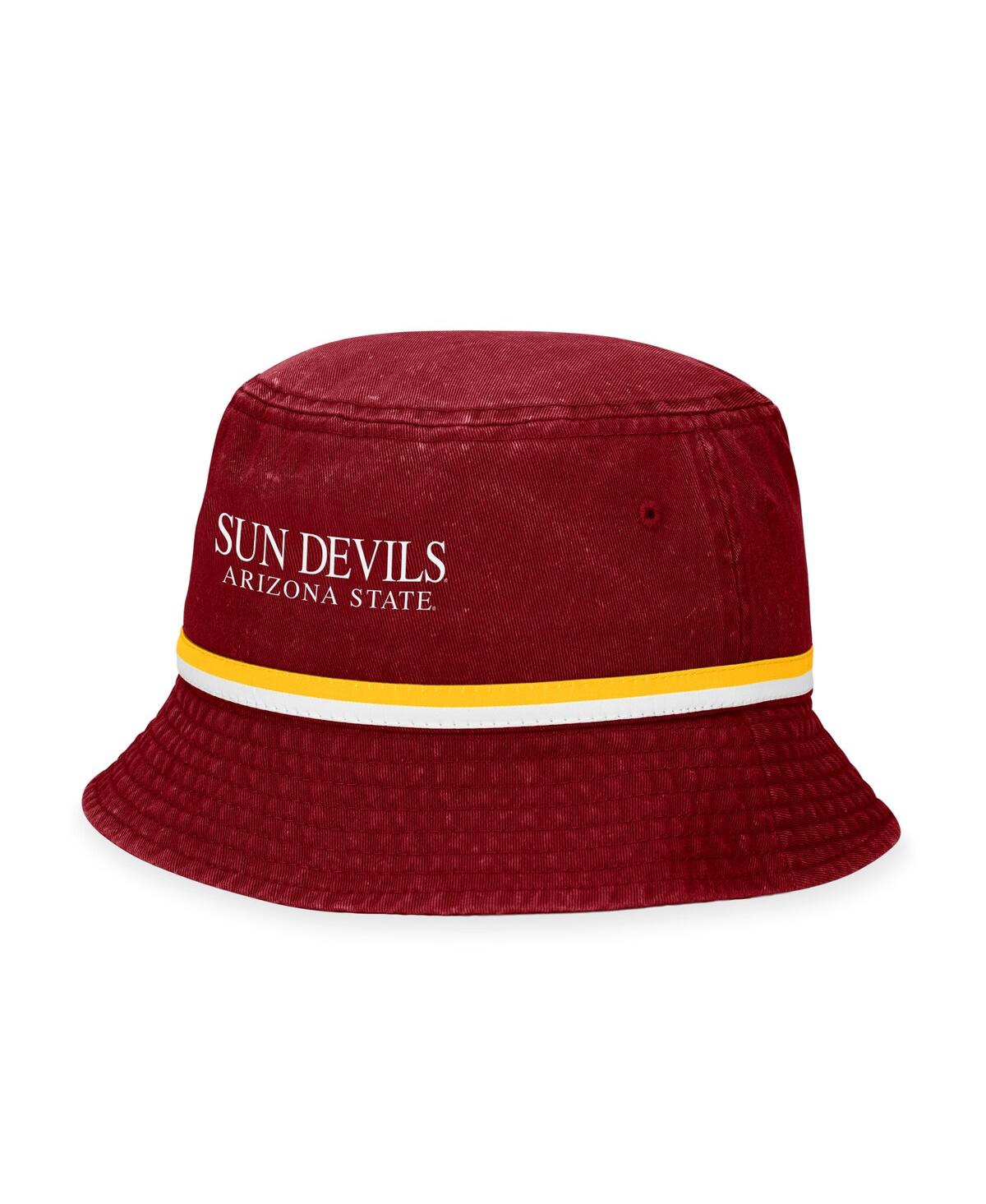 Shop Top Of The World Men's  Maroon Arizona State Sun Devils Ace Bucket Hat