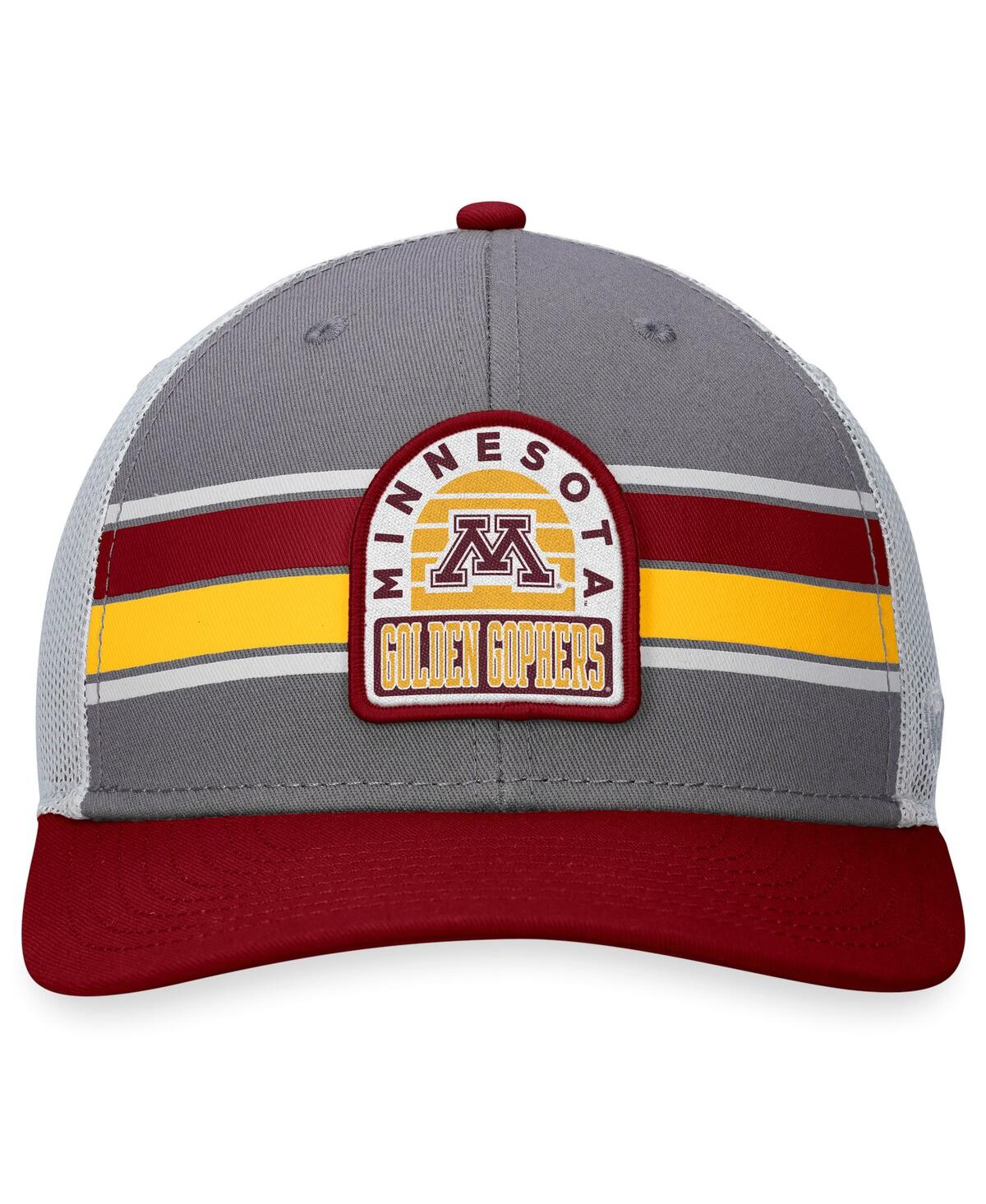 Top Of The World Men's  Gray, Maroon Minnesota Golden Gophers Aurora Trucker Adjustable Hat In Gray,maroon