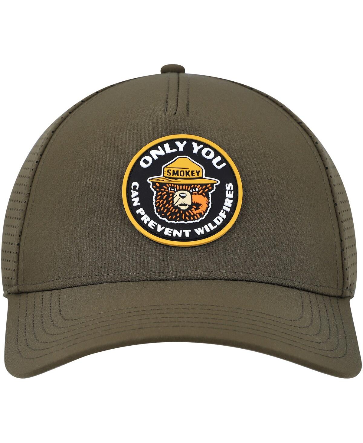 Shop American Needle Men's  Olive Smokey The Bear Super Tech Valin Trucker Snapback Hat