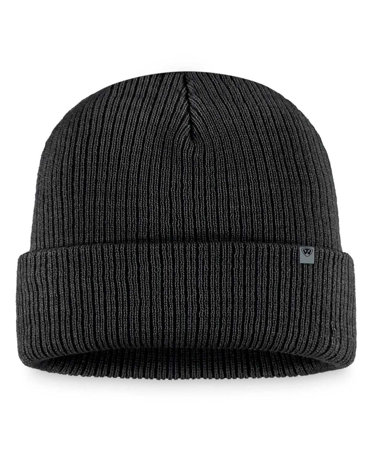 Shop Top Of The World Men's  Black Wisconsin Badgers Elijah Cuffed Knit Hat