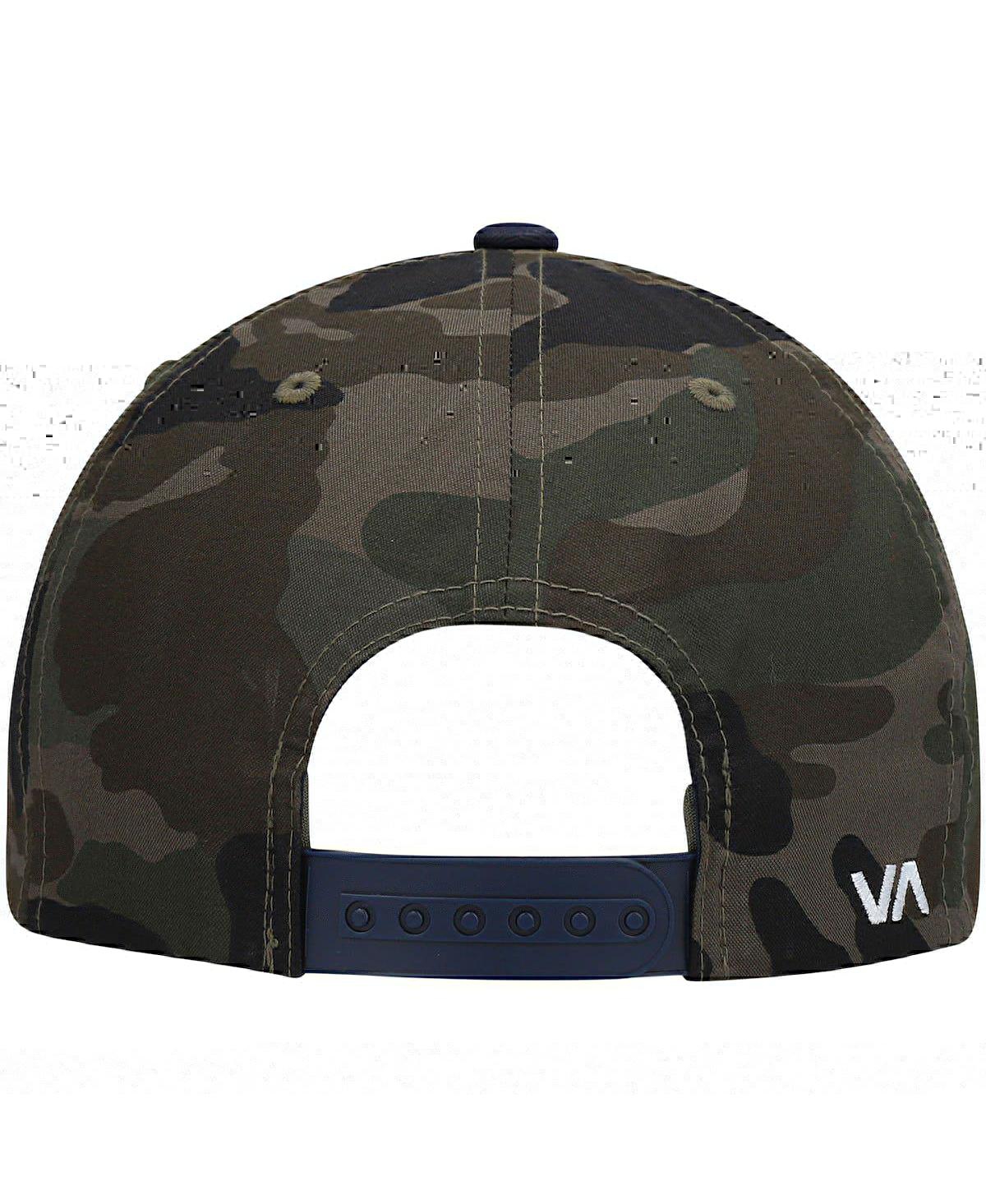 Shop Rvca Big Boys And Girls  Camo, Navy Twill Snapback Hat In Camo,navy