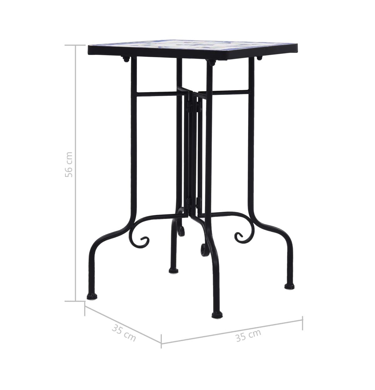 vidaXL Mosaic Side Tableand White Ceramic - Blue
