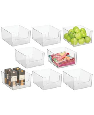 mDesign Kitchen Plastic Storage Organizer Bin with Open Front - 8 Pack ...