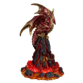 FC Design 10"H Medieval Red Volcano Dragon with LED Light Statue ...