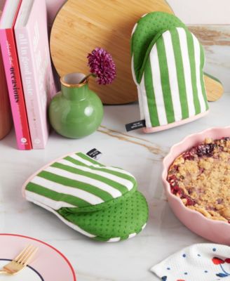 Botanical Stripe Mini Oven Mitt 2-Pack Set, 5.5" x 8"