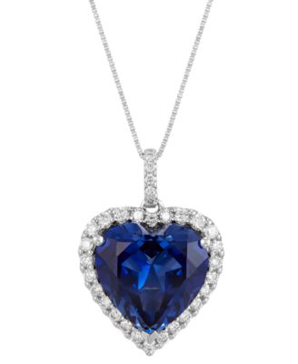 Grown With Love Lab Grown Ruby 9-14 ct tw Lab Grown Diamond 12 ct tw Heart Halo 18 Pendant Necklace in 14k Gold Also in Lab Grown Sapp 2325$