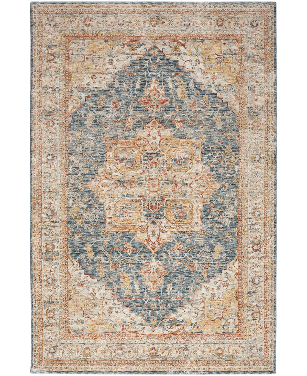 Nourison Home Sahar SHR06 5'3in x 7'8in Area Rug - Ivory, Blue