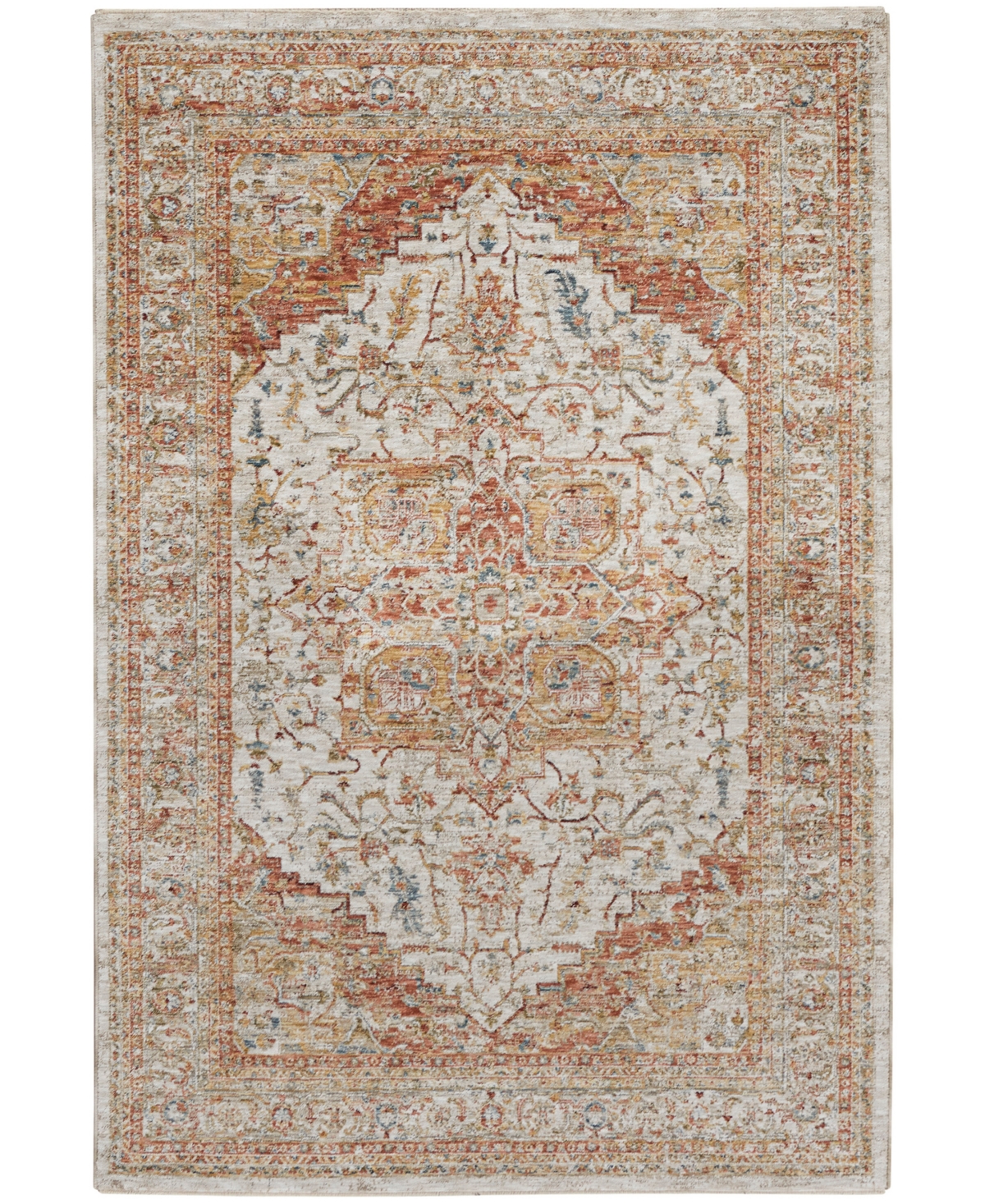 Nourison Home Sahar SHR06 3'11in x 5'11in Area Rug - Ivory, Rust