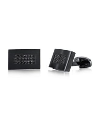 Stainless Steel, Rectangle CZ Cuff Links